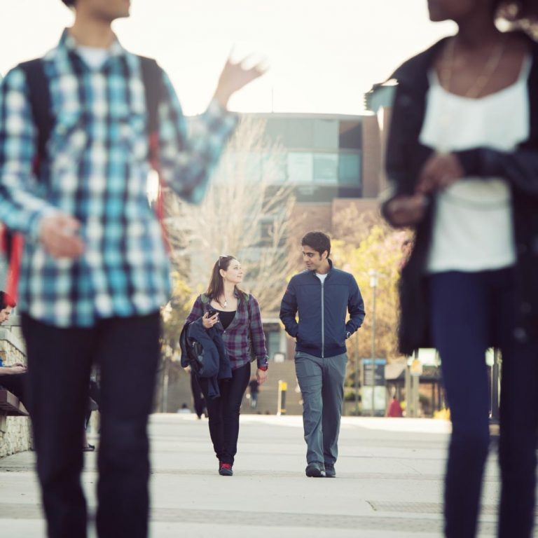 Students walking on Okanagan campus