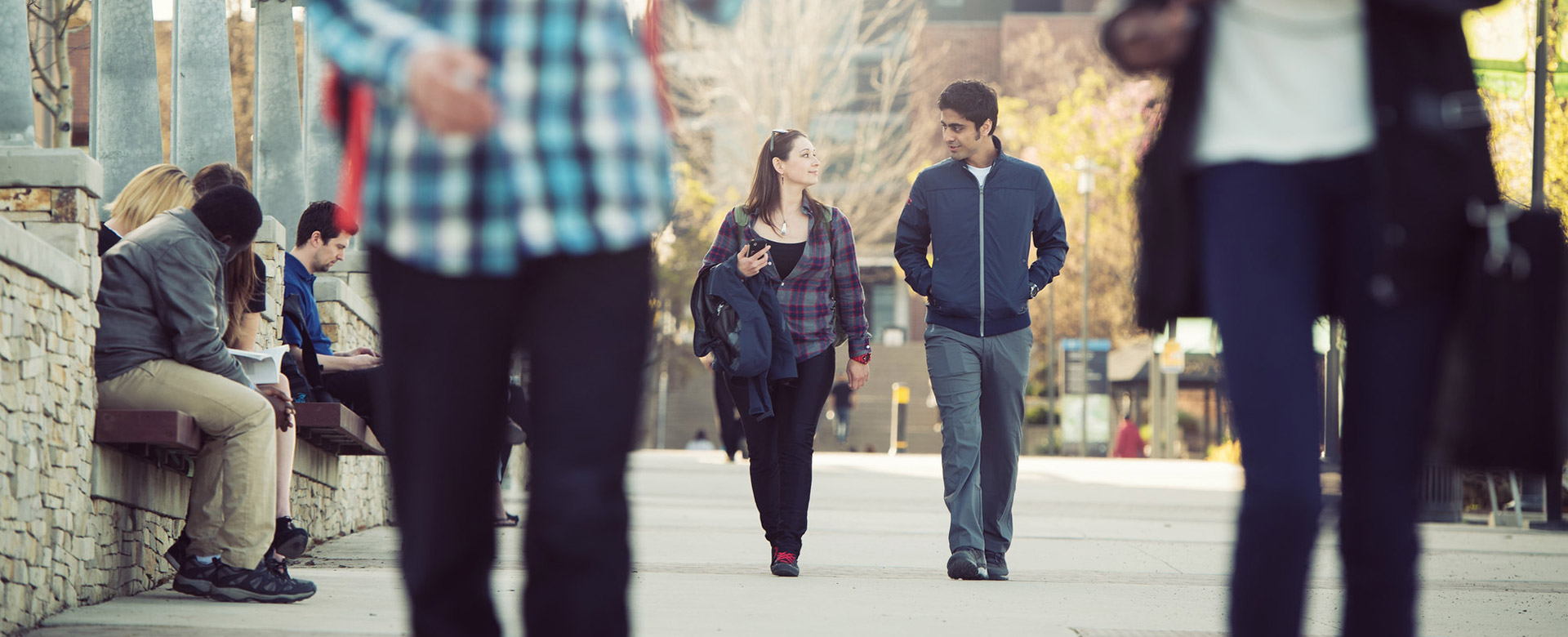 Students walking on UBCO campus