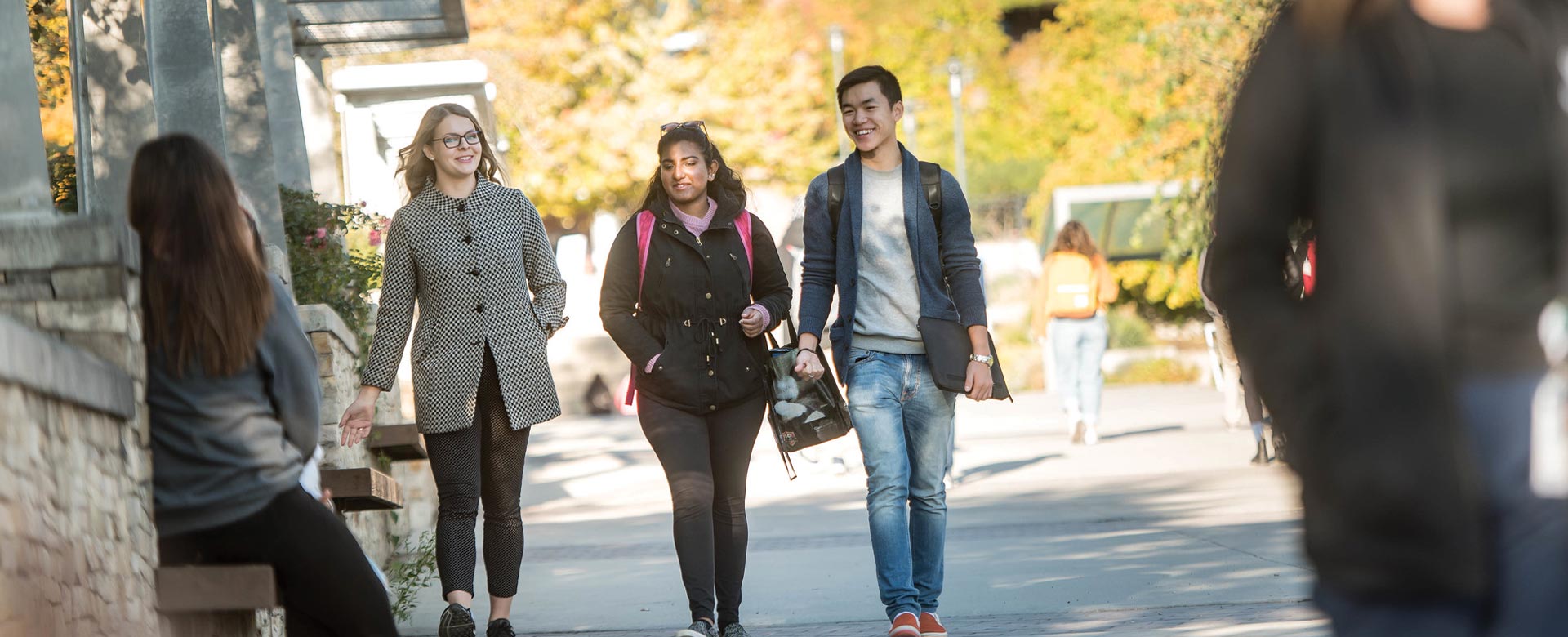 Students on the UBCO campus